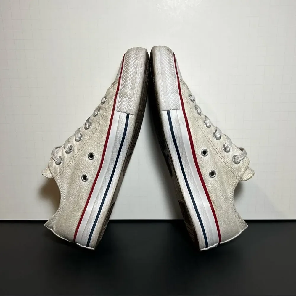 Womens CONVERSE Chuck Taylor All Star White Canvas Low Top Sneakers / Size 7 - Picture 6 of 12